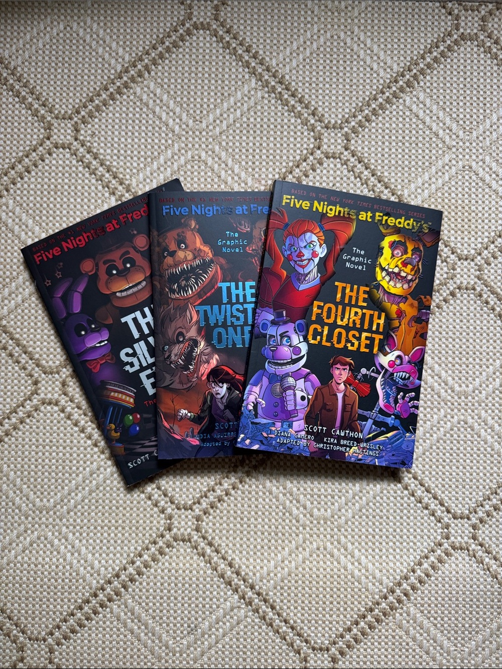 Five Nights at Freddy’s graphic novels, spooky books! Lots of pictures